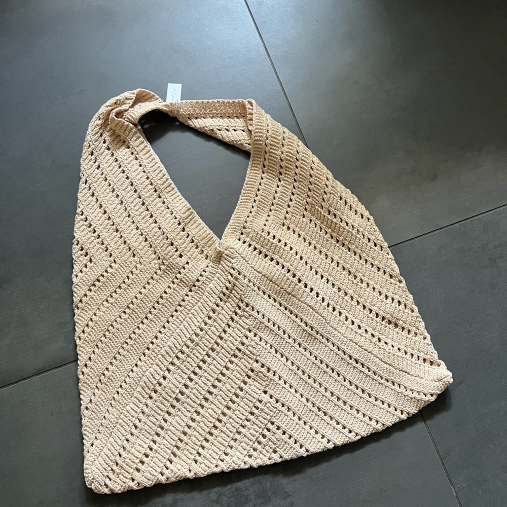 Petal & Pup Tan Crochet Shoulder Bag